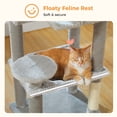 thumbnail image 5 of PAWZ Road Cat Tree 46” for Indoor Small Cats Multi-level Cat Tower with Scratching Posts, Perch and Hammock, Gray, 5 of 8