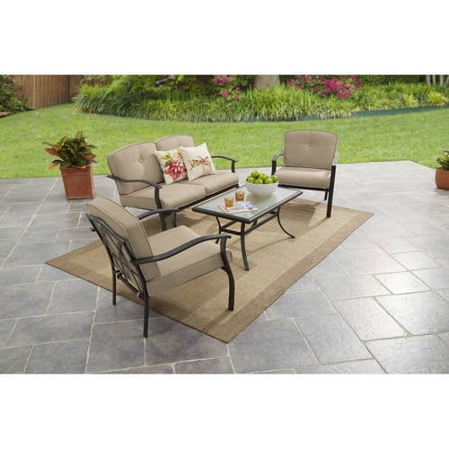 Beige Mainstays Belden Park Cushion Chaise Lounge Set