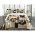 thumbnail image 2 of Ambesonne Monstera Quilted Coverlet 3 Pcs, Boho Arrange Mid Century, King Size, Dark Cocoa Pale Brown, 2 of 4
