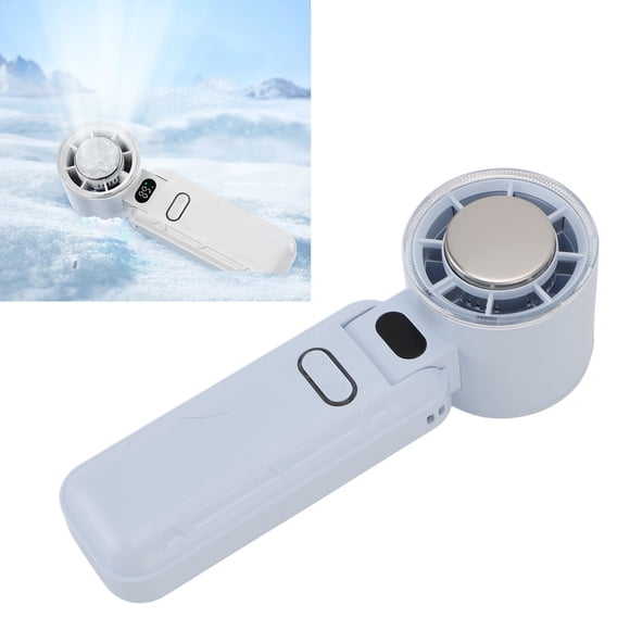 Ventilateur portable portable, choix de vitesse du vent solides, mini ventilateur silencieux pliable avec affichage numérique pour la plage de voyage de voyage, idéal pour les