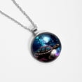 thumbnail image 4 of Turtle Glass Design Circular Pendant Necklace - Stunning Women's Fashion Statement Jewelry, 4 of 5