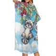thumbnail image 4 of HELLHERO Raccoon Swing Bathing Suit Cover Up Loose Polyester Casual Long Kimono Swimsuit Cover Up, 4 of 6