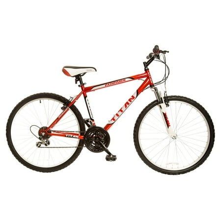 UPC: 0725103001043 | Titan Pathfinder 18-Speed Men s Mountain Bike with Suspension