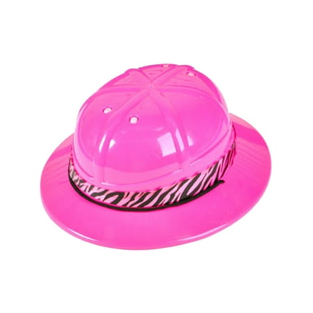 Adult Womens Pink Safari Costume Hat with Zebra