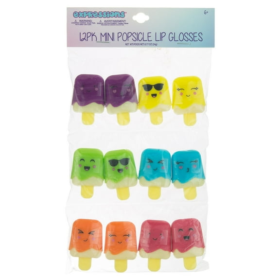 12PC Mini Popsicle Kid's Lip Gloss Set