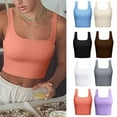 thumbnail image 2 of Comfortable and Breathable Ribbed Crop Top for Women with a Stylish Square Neck Casual Vest for Vacation or Travel, 2 of 8