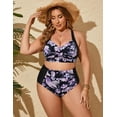 thumbnail image 2 of Set de bikini Hanna Nikole para mujer, talla grande, color morado, 2 of 6