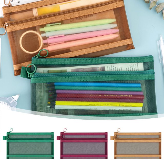Bolsa de Malla Transparente de Color Vintage Ganfancp Estuche para Bolígrafos Liquidación