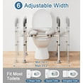 thumbnail image 3 of Toilet Seat Riser for Seniors, FSA HSA Eligible Raised Toilet Seat with Handles, Adjustable Height & Width, 400lb Handicap Elevated Toilet Seat, Fit Any Toilet, 3 of 6
