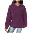 thumbnail image 1 of WEAIXIMIUNG Chandails en Molleton pour Femmes Sans Capuche avec Graphiques Mode Décontractée Couleur Unie Pull Ample à Manches Longues Patchwork, 1 of 6