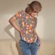 thumbnail image 3 of Balery Cute Little Fox Body de cuello redondo de manga corta para mujer Tops de manga corta Tops básicos-X-Large, 3 of 7