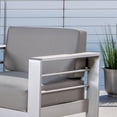 thumbnail image 5 of GDF Studio Cherie Outdoor Aluminum Gray Chat Set with Fire Table, Light Gray, 5 of 6