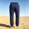 thumbnail image 6 of Dresfit Men's Linen Pants Baggy Drawsring Sweatpants Elastic Waist Lightweight Golf Joggers Relax Fit Straight Leg Big and Tall Yoga Jogger Pants with Pockets XL, 6 of 6