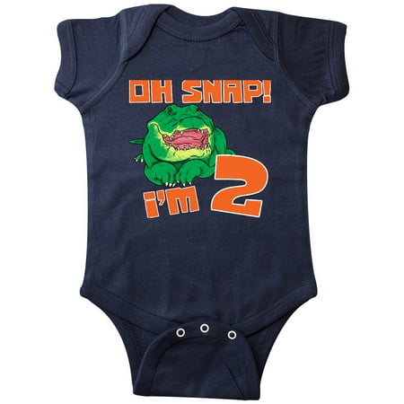 

Inktastic Oh Snap! I m 2 Cute Green Alligator Gift Baby Boy or Baby Girl Bodysuit
