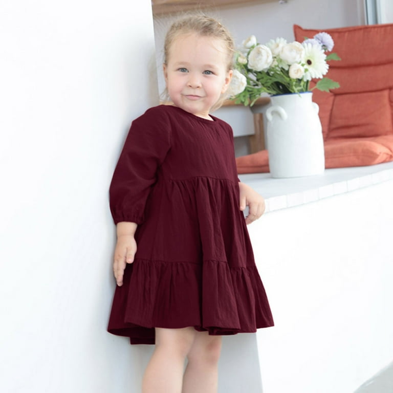 GZEFJRQM Burgundy Dress Christmas Dresses for Girls 12-14 Plus Size Semi  Formal Dress Butterfly Dress for Snowflake Dress Girls Red Dress Toddler,  2-3 Years - Walmart.com