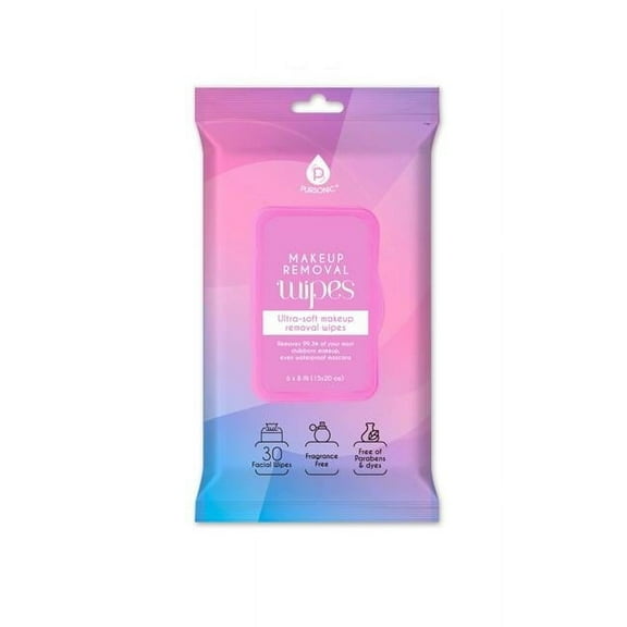 Pursonic MUW30 MakeUp Remover Wipes, 30 Count