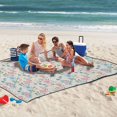 thumbnail image 5 of Extra Large Picnic Beach Blanket Waterproof Sand Proof Portable Outdoor Mat Pastel Hearts and Roses 60x80, 5 of 9