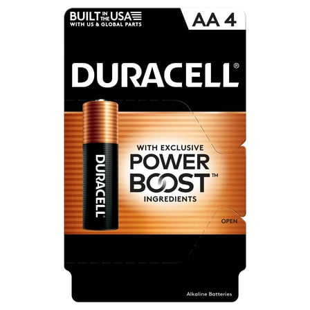 Duracell PowerBoost AA Batteries, 4 pack, Long-lasting Alkaline Power
