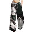 thumbnail image 1 of Pantalones deportivos holgados, informales, retro, con cordón y pernera ancha, estampados y bolsillos para mujer, 1 of 5