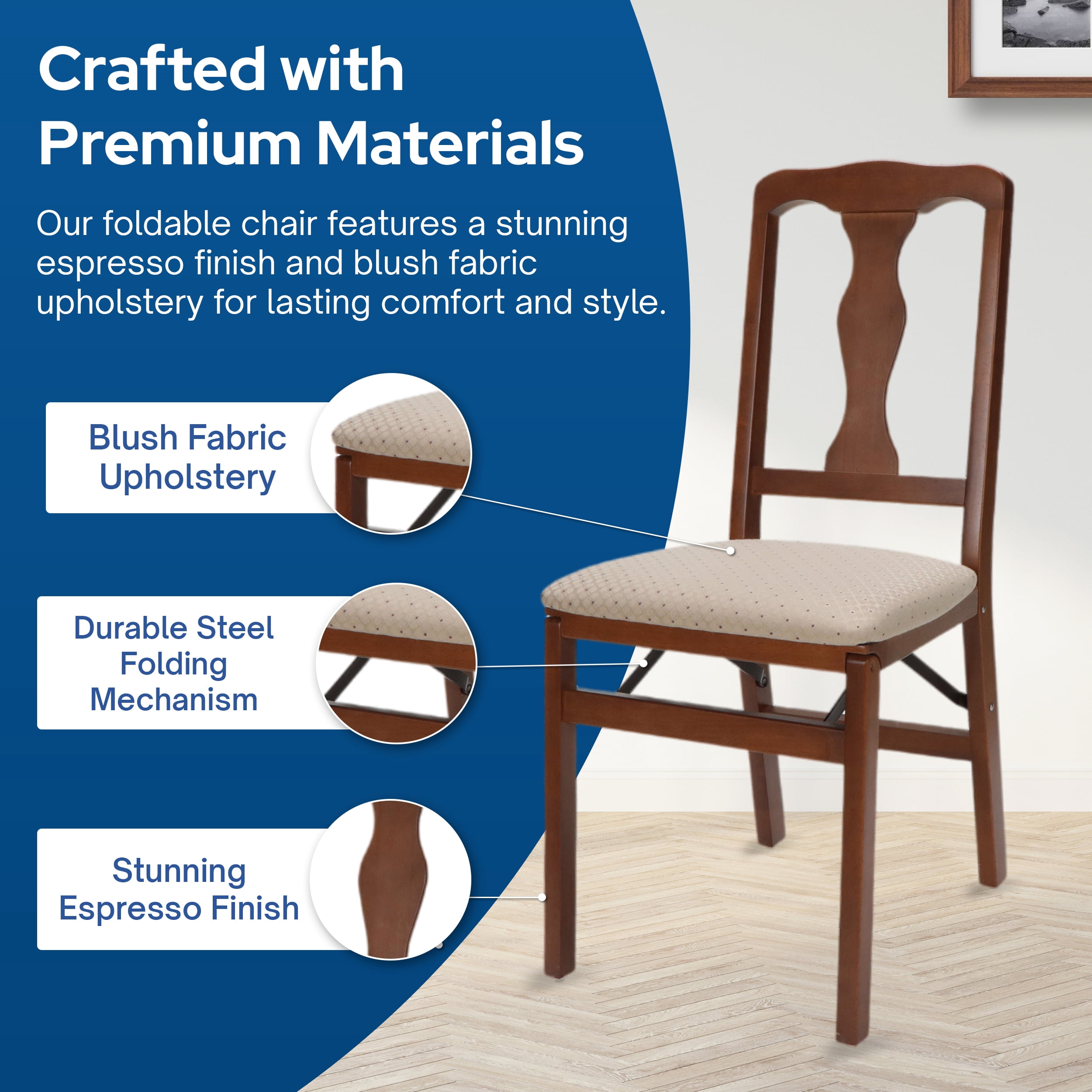 Stakmore, Queen Anne Folding Wooden Chair, Cherry, 36