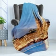 thumbnail image 4 of Winter Soft Flannel Fleece Throw Blanket, Hamburg Germany Old Town Hall with Christmas Tree Historical Architecture, Cozy Plush for Indoor and Outdoor Use, 70" x 90", Blue Orange Brown, by Ambesonne, 4 of 5
