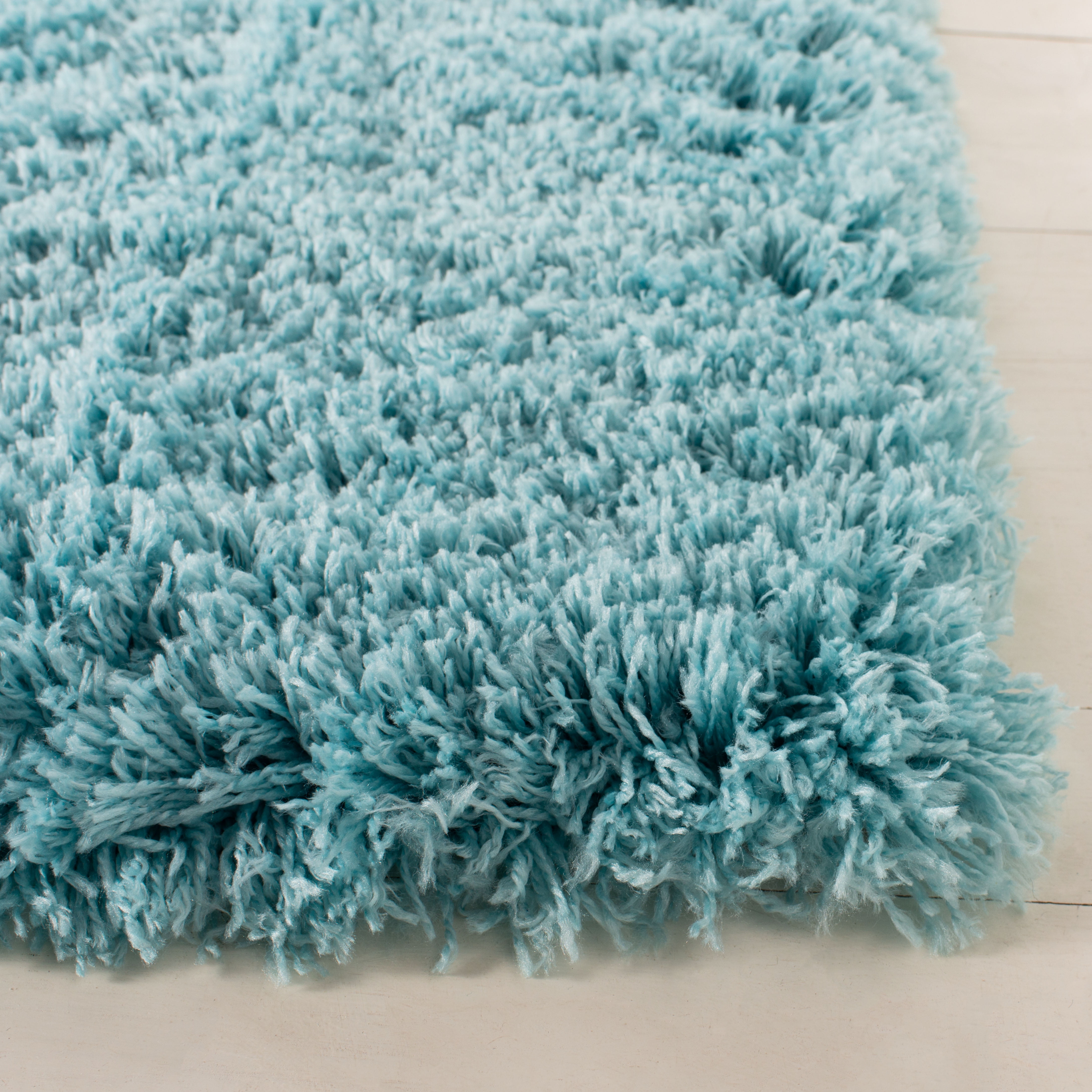 SAFAVIEH Polar Abbot Solid Shag Runner Rug, Light Turquoise, 2'3" x 10'