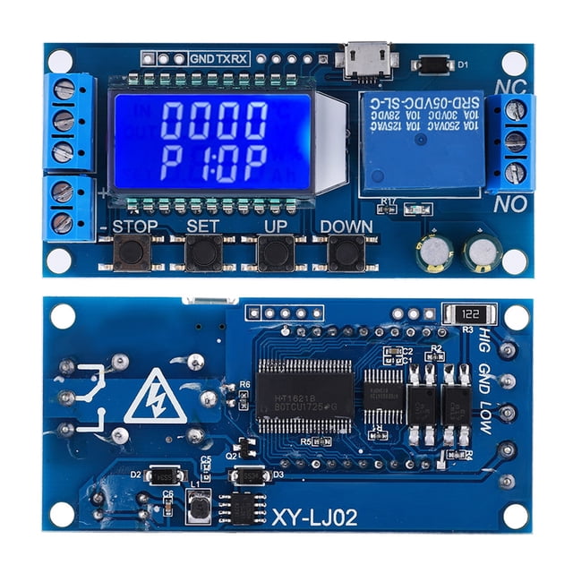 Módulo de relé de retardo Bling Bling de 5 V 12 V y 24 V con pantalla LCD