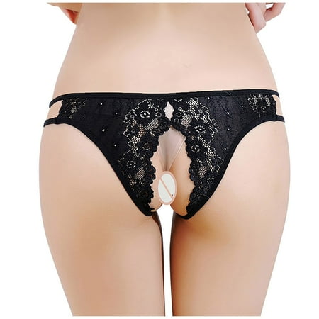 

sebtyili lingerie women transparent lace crotch t thong