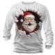 thumbnail image 2 of Amzcrzy Sudadera Para Hombre, Con Estampado Navideño, Informal, De Manga Larga Y Cuello Redondo, Color Blanco, 3Xl, 2 of 4