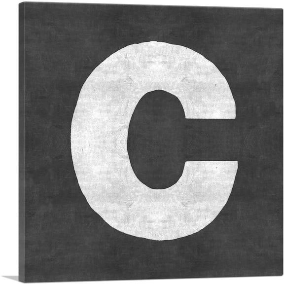 ARTCANVAS Chalkboard Alphabet Letter C Canvas Art Print - Size: 18" x 18" (0.75" Deep)