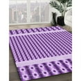 thumbnail image 3 of Ahgly Company Machine Washable Indoor Round Transitional Dark Orchid Purple Area Rugs, 3' Round, 3 of 7