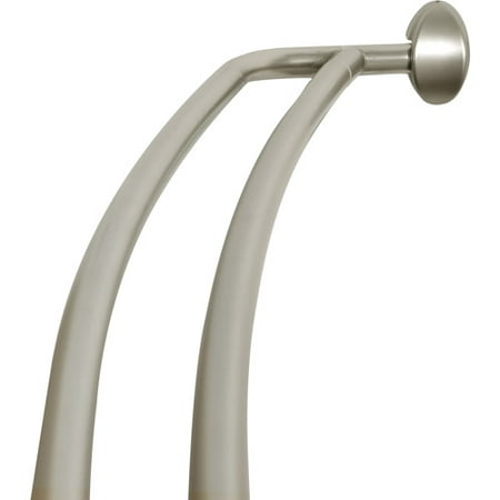 Zenna Home NeverRust 45"-72" Adjustable Double Curved Shower Rod, Satin Nickel