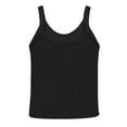 thumbnail image 4 of Women's Scoop Neck Ribbed Sleeveless Tank Top, Stretchy Casual Shirt for Workout or Everyday Summer Wear,Black L, 4 of 5
