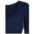 thumbnail image 4 of KOGMO Womens Long Sleeve Crop Top Solid Round Neck T Shirt, 4 of 8