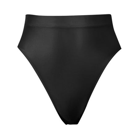 YHGFVOKJ Womens Underwear Super Thin Shiny Transparent Seamless Thongs Comfortable High Waisted Briefs Sexy and Smooth Panties Thong Underwear Women Black L
