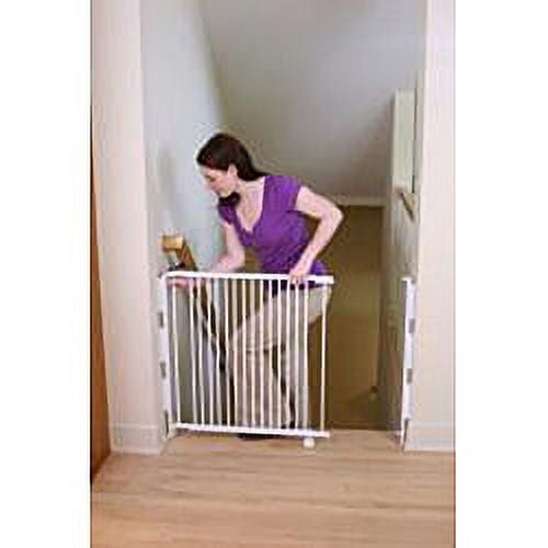 Regalo Heritage and Home Wooden Extra Wide Stairway and Hallway Walk  Through Baby Safety Gate with Mounting Kit