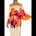 thumbnail image 3 of Conjunto de Dos Piezas Holgado de Otoño para Mujer, con Hombros Descubiertos, Estampado, Larga, Informal, para Salir, Pantalones Anchos Color Naranja L, 3 of 7