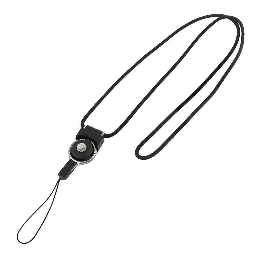 Unique Bargains Black Detachable Neck Strap Lanyard String for Phone ID