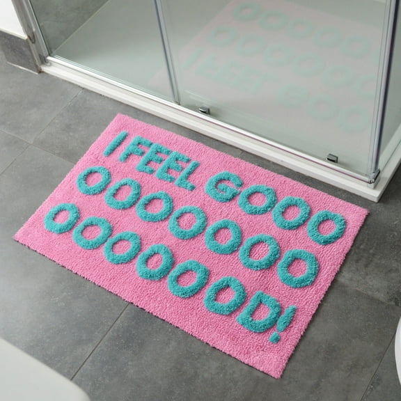 I Feel Good Slogan Bath Mat