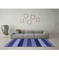 thumbnail image 3 of Ahgly Company Machine Washable Indoor Square Abstract Blue Modern Area Rugs, 7' Square, 3 of 4