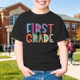 thumbnail image 2 of HCYSFG Girls Back To School T Shirts First Grade Letter Colorful School Theme Tees Crewneck Short Sleeve Regular Fit Classroom Outfit Tops, 2 of 7