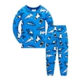 thumbnail image 4 of ATAIKU 100% Cotton Kids Baby Boys Long Sleeve Pajama Sets Toddler 2-Piece Sleepwear Child Summer Shark Pjs 2-8Y, 4 of 13