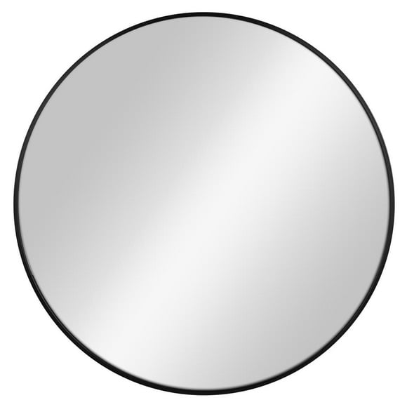 Hometrends Aluminum Décor Round Mirror, 30in Dia. Black, Home Decor Mirror