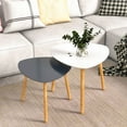 thumbnail image 6 of Bambloom Modern Nesting Coffee Table,Triangle Wood End Tables for Living Room,Gray, 6 of 8