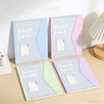 thumbnail image 4 of Linnome Useful A4 Transparent Plastic Document Bag 4 Pcs Waterproof Folder for Office Paper File Storage Organizer, 4 of 6