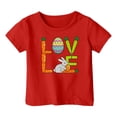 thumbnail image 6 of Easter Shirts for Boys and Girls Tops for Girls 7-8 Short Sleeve Bunny Graphic Tee Casual Kids Tops for Summer(Size 12-13 Years,Red), 6 of 6