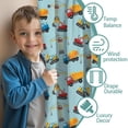 thumbnail image 3 of Blackout Kids Curtains,Cartoon Construction Vehicles Cranes Light Blue Pattern Childrens Insulated Curtains Set Of 2,Bedroom Essentials,Toddler Room Decor 42"x54", 3 of 5