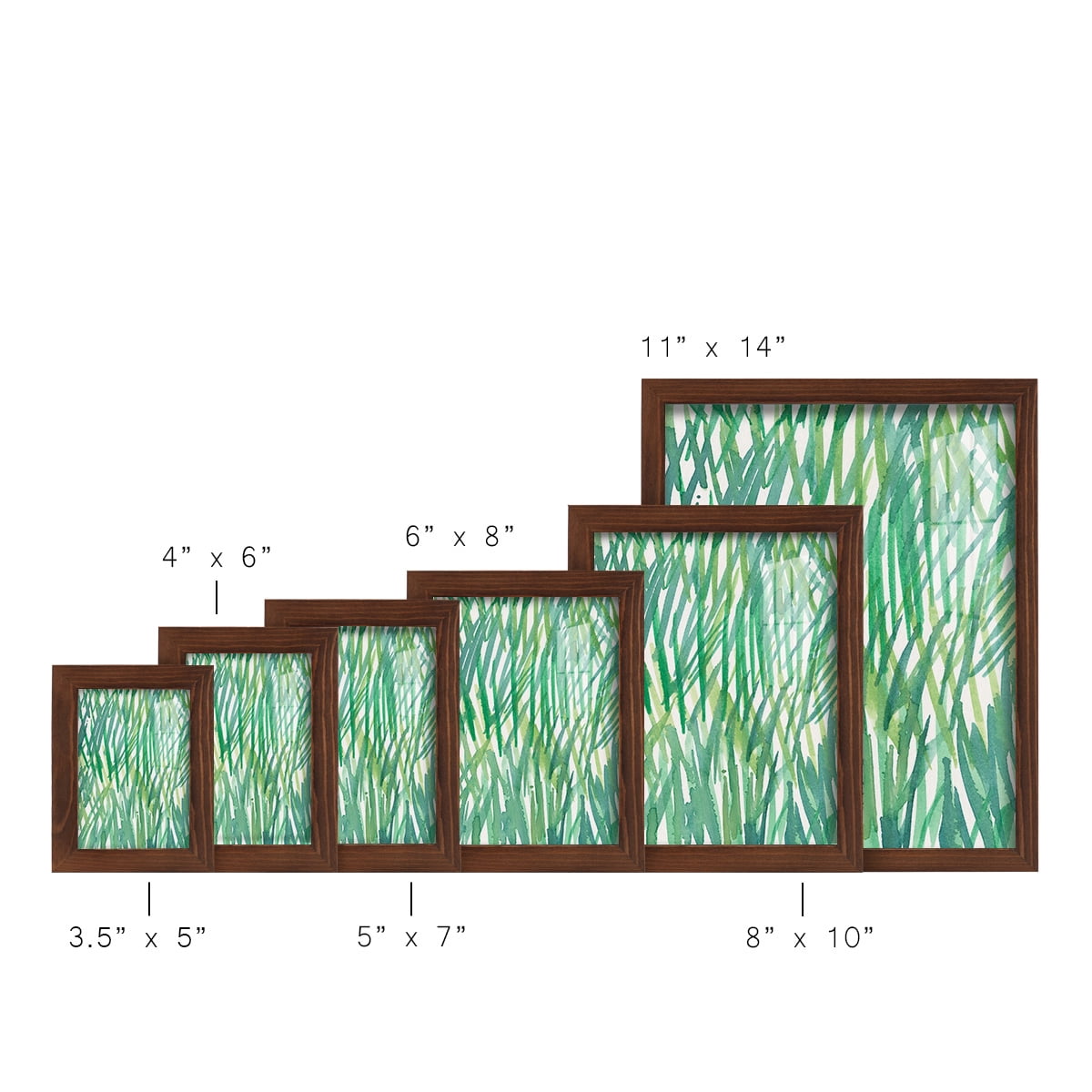 Just Grass I - Framed Print w/glass - Chestnut