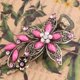 thumbnail image 2 of Vintage Women's Flower Crystal Hair Clips Hairpins Hair Accessories (Pink), 2 of 3