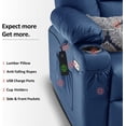 thumbnail image 5 of MCombo Electric Power Lift Recliner Chair with Extended Footrest for Elderly People, 3 Positions, Hand Remote Control, Lumbar Pillow, 2 Cup Holders, USB Ports, Faux Leather 7507 Blue, 5 of 7